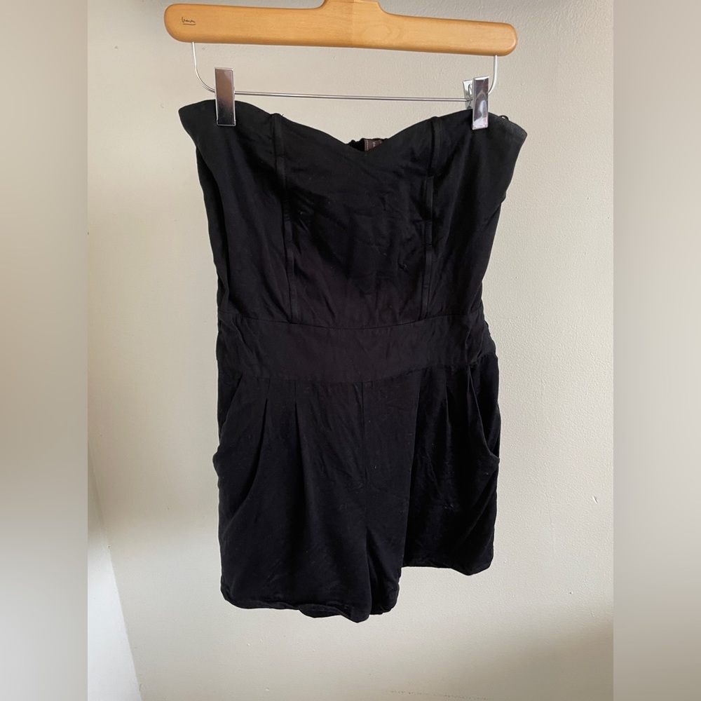 Valija Sweetheart Neckline Strapless Romper Black (Small)